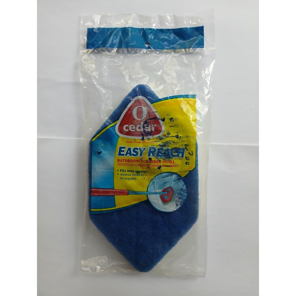 O-Cedar Easy Reach Bathroom Scrubber Refill 4009-485 Blue Hexagonal Sponge